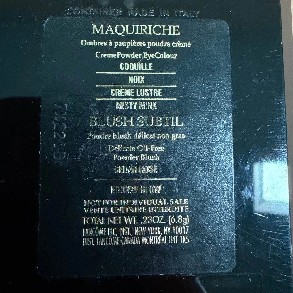 Lancome Maquiriche EyeColour Blush Subtil Cedar Rose Bronze Glow Palette 0.23oz